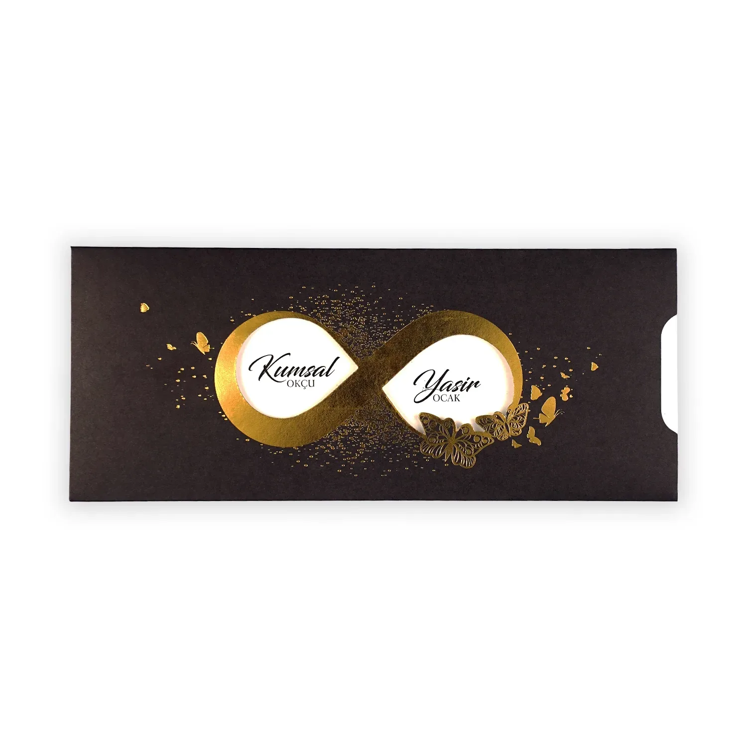 Sonsuzluk Temalı Altın Yaldızlı Davetiye