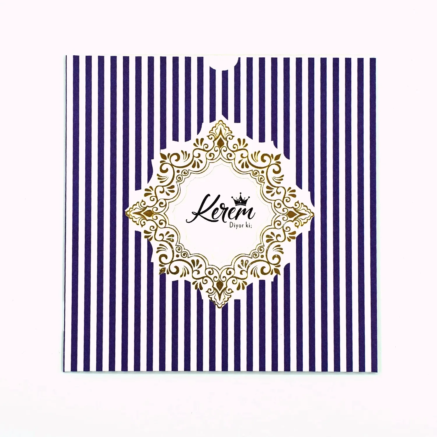 Lacivert Çizgili Sünnet Davetiyesi