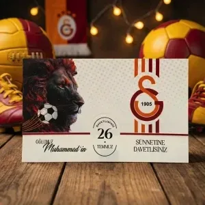 Galatasaray Aslan Desenli Sünnet Davetiyesi