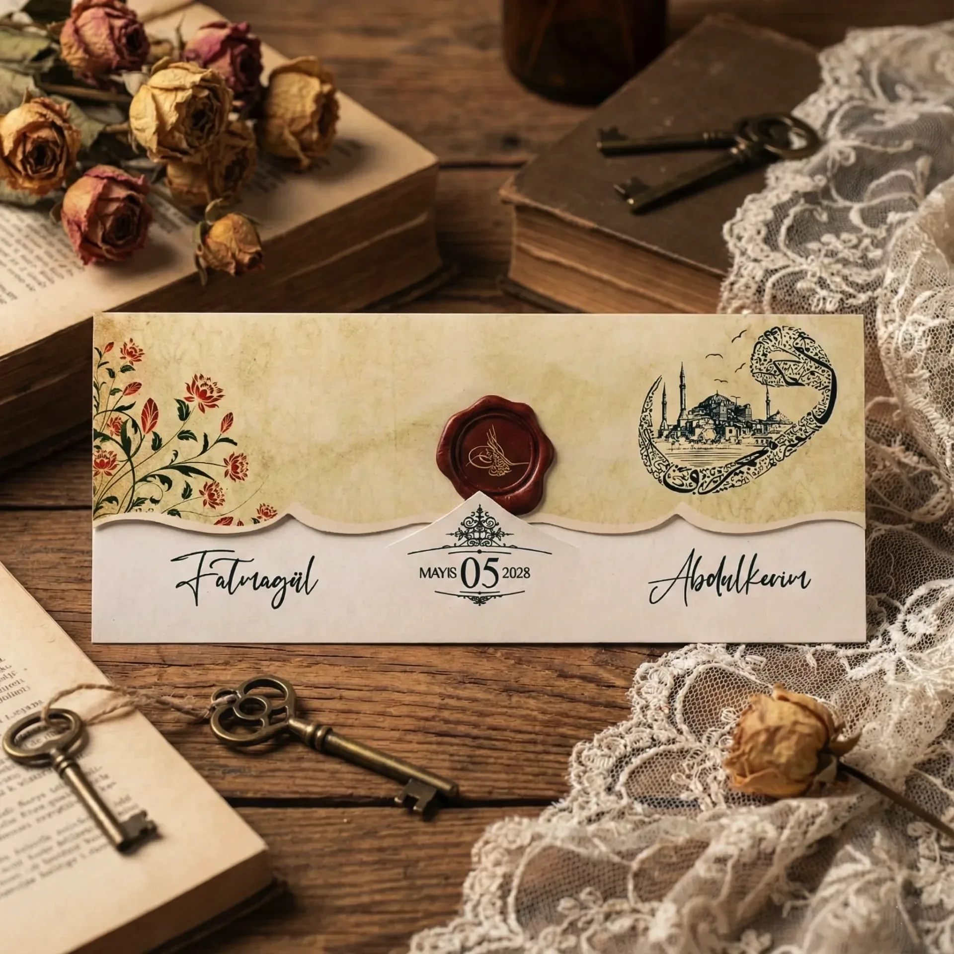 İstanbul Esintili Yatay Davetiye