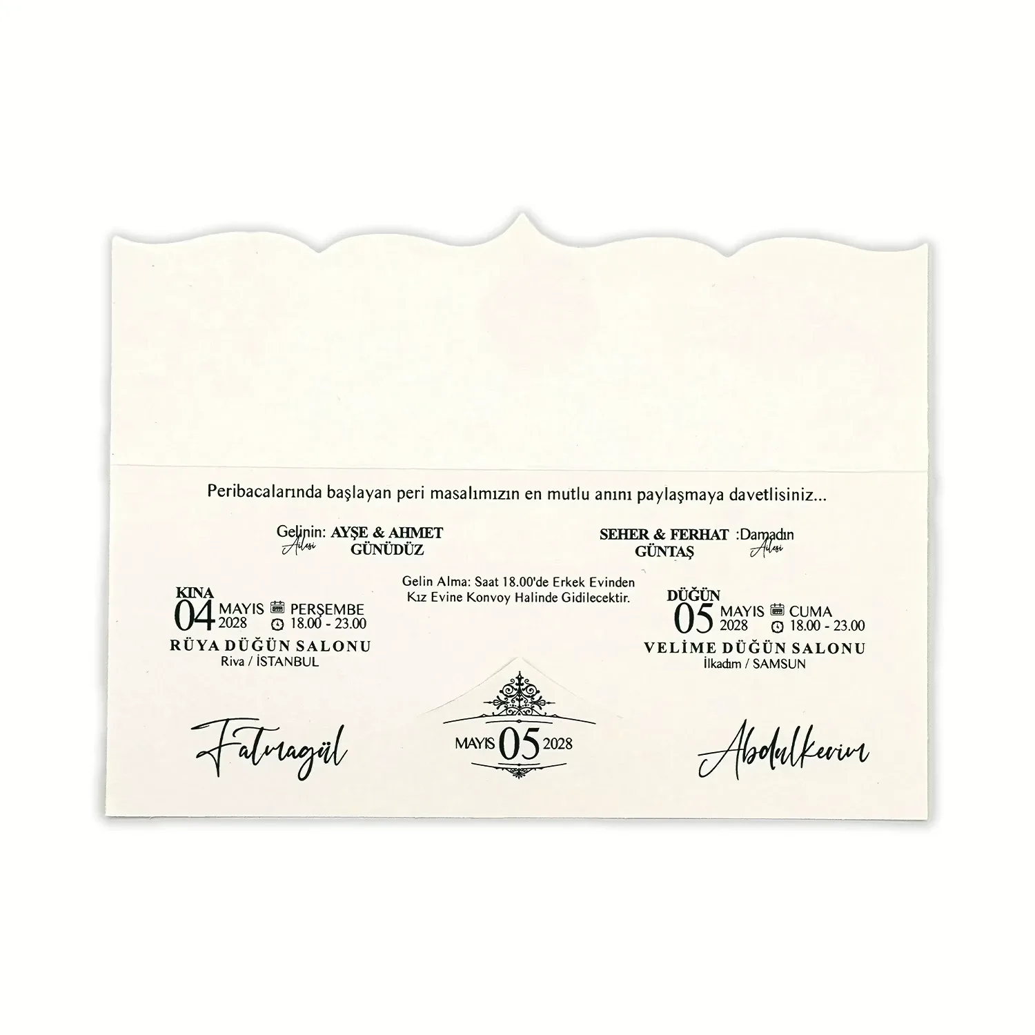 İstanbul Esintili Yatay Davetiye