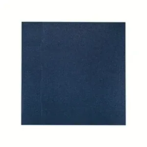 Lacivert Zeminli Gümüş Desenli Kare Davetiye