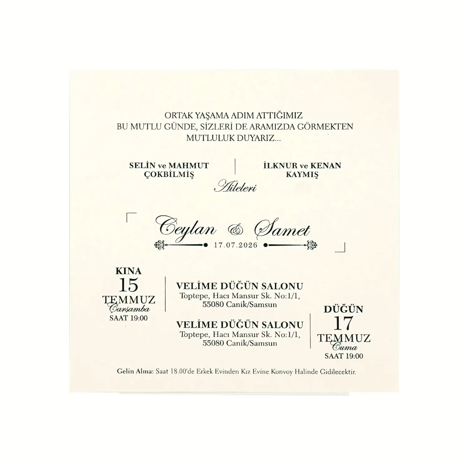 Lüks Gri Zeminli Kutulu Davetiye