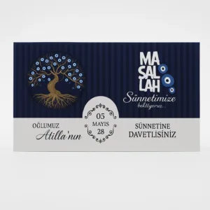 Maşallah Yazılı Sünnet Davetiyesi