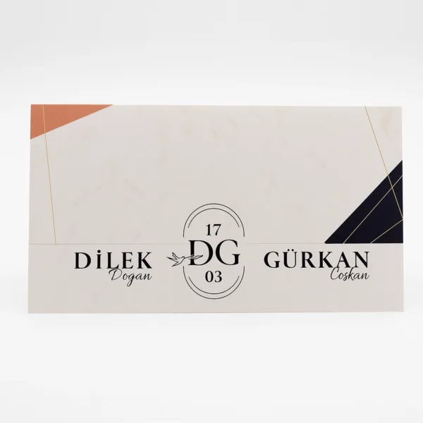 Mermer Desenli Modern Mat Davetiye
