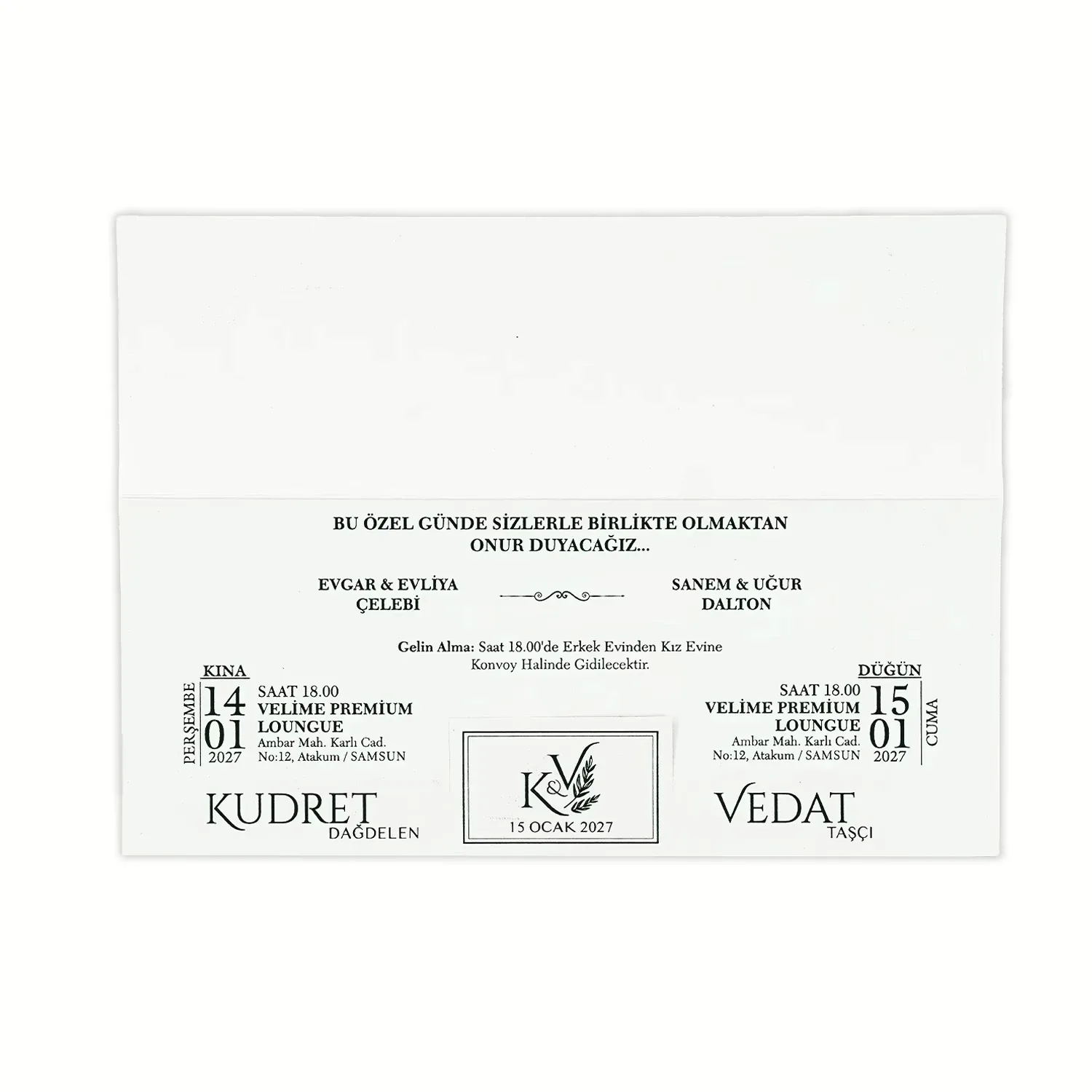 Modern Minimal Yeşil Davetiye