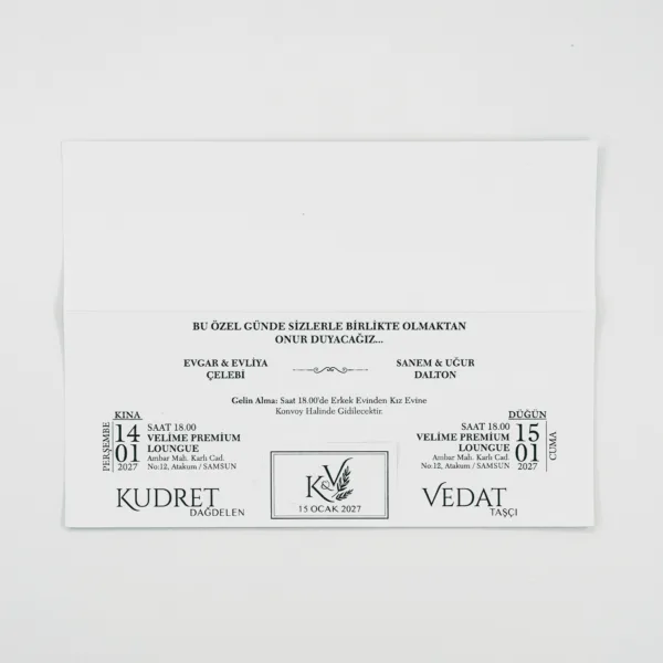Modern Minimal Yeşil Davetiye