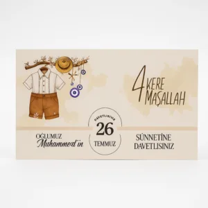 Nazar Boncuklu Sünnet Davetiyesi