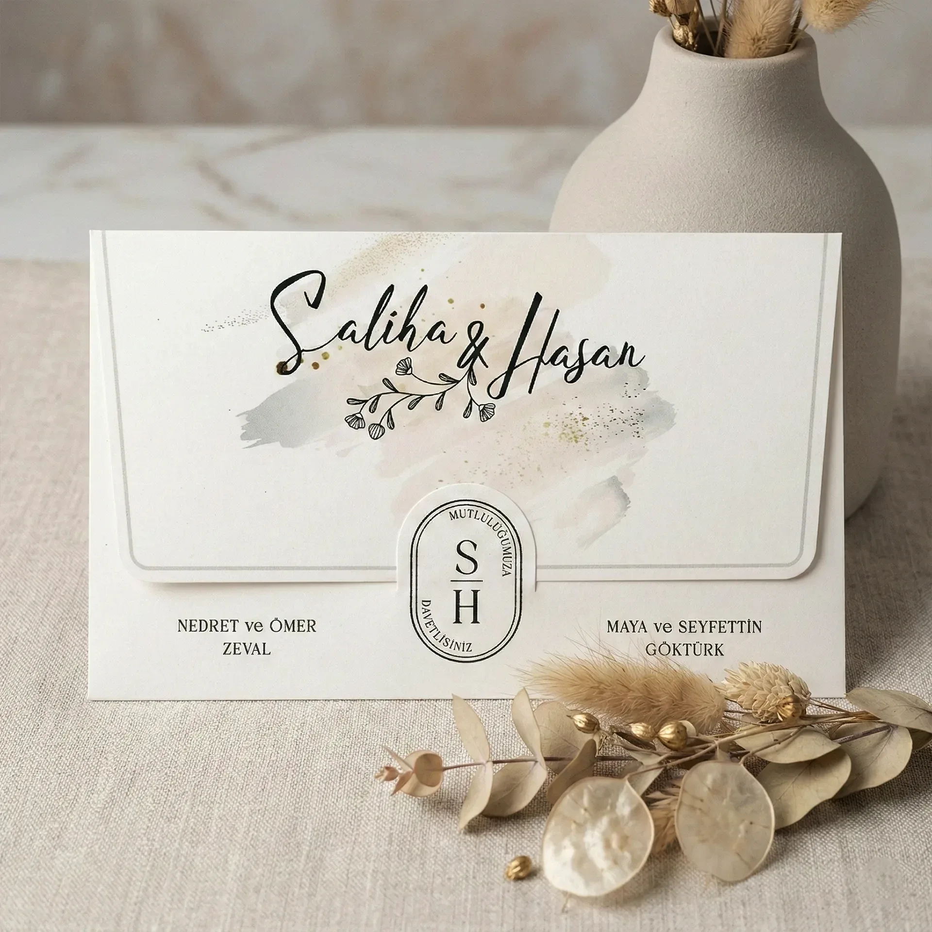 Soft Renkli Modern Davetiye