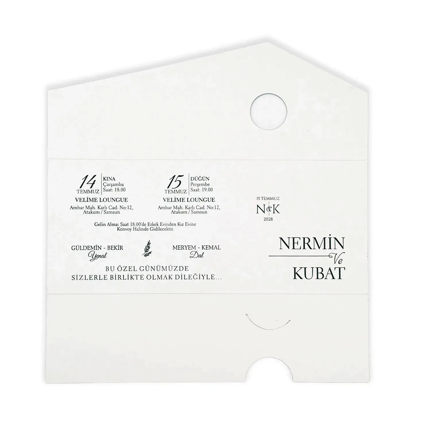 Altın Çerçeveli Lüks Siyah Davetiye