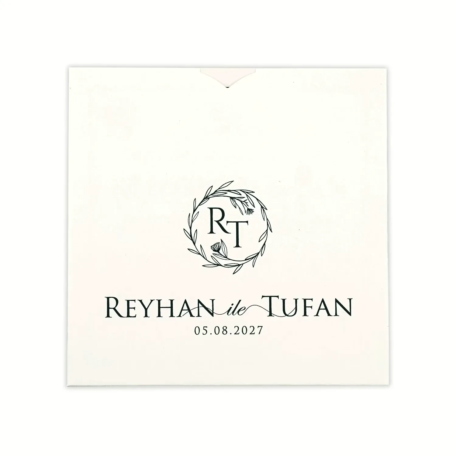 Yaprak Detaylı Minimal Davetiye