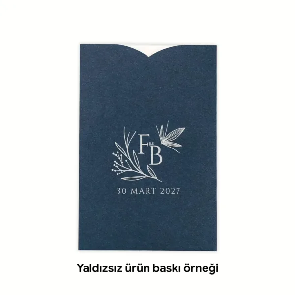 Davetiye için Lacivert Renkli Dik Zarf & Kutu
